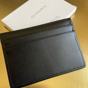 All Saints Black Leather Card Holder